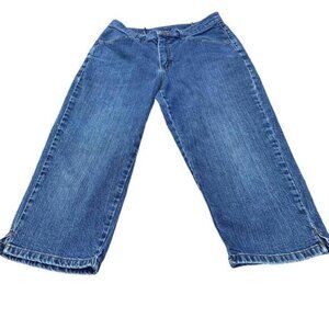 Riders Lee Capri Womens Size 10M Blue Jeans Crop Mid Rise Medium Wash W27 L19.5‍